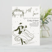 Elegante Hochzeitsfeier "Just Liebe" Einladung (Stehend Vorderseite)