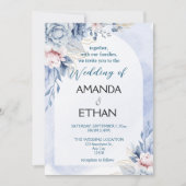 Elegante Hochzeitsfeier mit blühenden Blumen Einladung (Vorderseite)