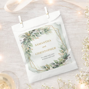 Elegante Hochzeitsfeier mit Eukalyptus Geschenktütchen