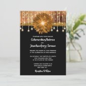 Elegante Hochzeitsfeier mit schwarzem Gold Einladung (Stehend Vorderseite)