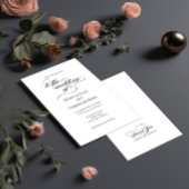 Elegante Hochzeitsfeier mit schwarzer Kalligrafie Einladung