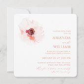 Elegante Hochzeitsfeier mit Wasserfarbe Einladung (Vorderseite)