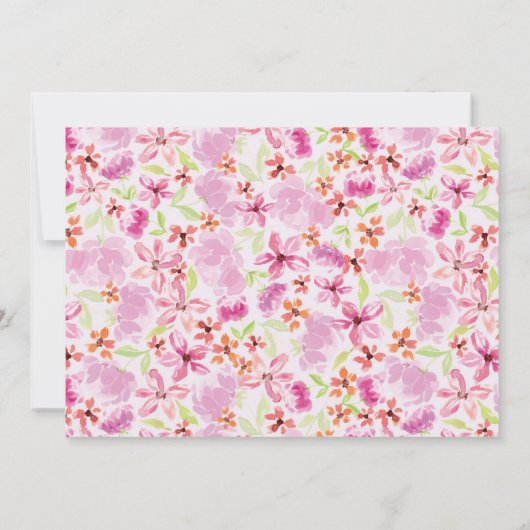 Elegante Hochzeitsfeier mit Wasserfarbe Save The Date (Rückseite)