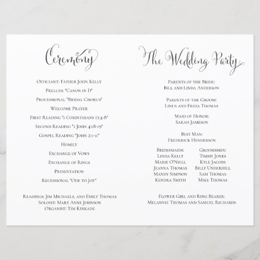 Elegante Hochzeitsfeier Sage Greenerage Foliage (Rückseite)