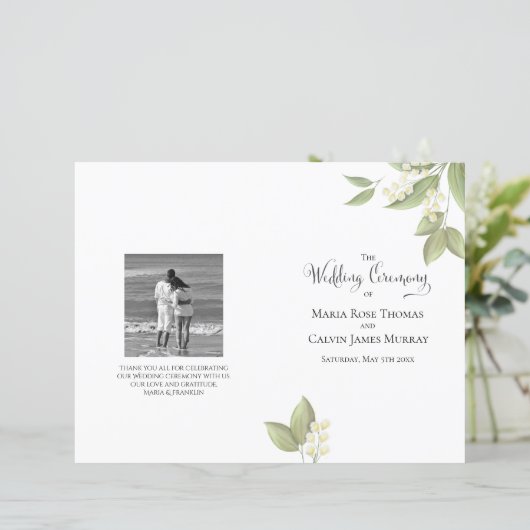 Elegante Hochzeitsfeier Sage Greenerage Foliage (Stehend Vorderseite)