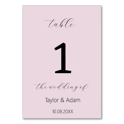 Elegante Hochzeitsfeier Tischnummer (Rückseite)