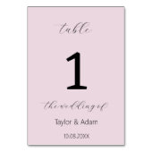 Elegante Hochzeitsfeier Tischnummer (Vorderseite)