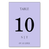 Elegante Hochzeitsfeier Tischnummer (Vorderseite)
