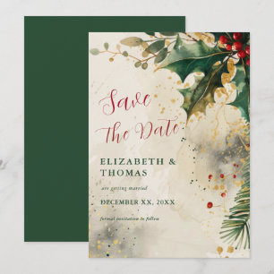 Elegante Hochzeitsfeier zur Weihnachtszeit mit Hol Save The Date