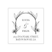 Elegante Hochzeitsflorale Rücksendeadresse Gummistempel (Prägung)