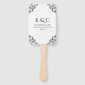 Elegante Hochzeitsförderer | Vintag (schwarz) Fächer (Vorderseite)