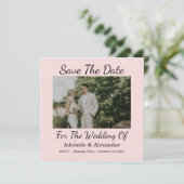Elegante Hochzeitsfoto-Skript Save The Date (Stehend Vorderseite)