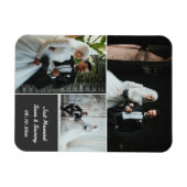 Elegante Hochzeitsfotocollage mit Individuellen Na Magnet (Horizontal)