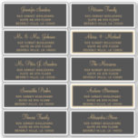 Elegante Hochzeitsgast-Adressetiketten Aufkleber<br><div class="desc">Personalisierter minimalistischer Hochzeitsgast-Name und Adresse schwarzen Mailing Labels mit einem eleganten,  goldenen Kalligraphie-Skript.</div>