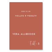 Elegante Hochzeitsgast-Platzkarte aus dem Roten To Tischnummer (Vorderseite)