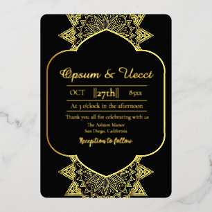 Elegante Hochzeitsgold-Hintergrund Floral Goldfoli Folieneinladung