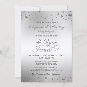 Elegante Hochzeitsherzen JAHRE IN DIE EWIGKEIT Einladung