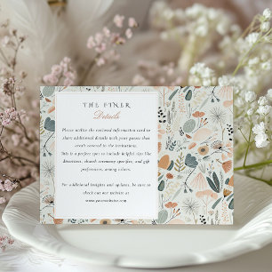 Elegante Hochzeitsinformationskarte im Mid-Century Begleitkarte