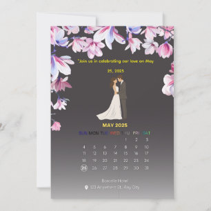 Elegante Hochzeitskalender-Einladung Einladung