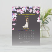 Elegante Hochzeitskalender-Einladung Einladung (Stehend Vorderseite)