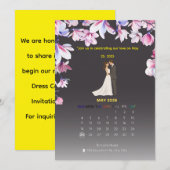 Elegante Hochzeitskalender-Einladung Einladung (Vorne/Hinten)