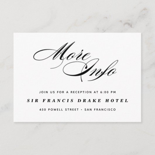 Elegante Hochzeitskarte Begleitkarte (Vorderseite)