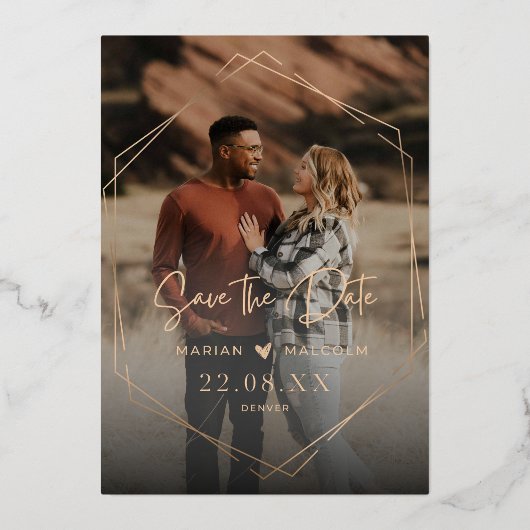 Elegante Hochzeitskarte Folieneinladung (Vorderseite)