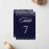 Elegante Hochzeitskarte für die Tischnummer (Vorderseite/Rückseite Beispiel)