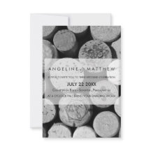 Elegante Hochzeitskarte für Schwarz-Weiß-Wein