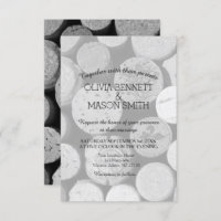 Elegante Hochzeitskarte für Schwarz-Weiß-Wein