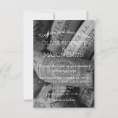 Elegante Hochzeitskarte für Schwarz-Weiß-Wein Einladung (Vorderseite)