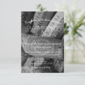 Elegante Hochzeitskarte für Schwarz-Weiß-Wein Einladung (Stehend Vorderseite)