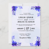 Elegante Hochzeitskarte mit Aquarellfarben Einladung (Vorderseite)