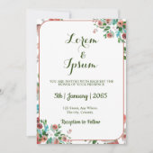 Elegante Hochzeitskarte mit Aquarellfarben Einladung (Vorderseite)