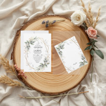 Elegante Hochzeitskarte mit goldener Rahmen-Blatt-