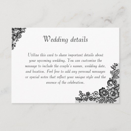 Elegante Hochzeitskarte mit individualisierbarer M Begleitkarte (Vorderseite)