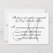 Elegante Hochzeitskarte mit Monogramm RSVP Karte (Rückseite)