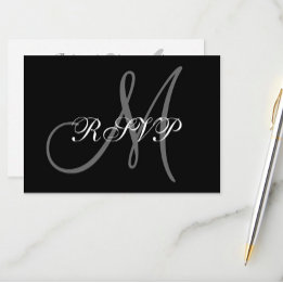 Elegante Hochzeitskarte mit Monogramm RSVP Karte
