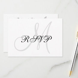 Elegante Hochzeitskarte mit Monogramm RSVP Karte