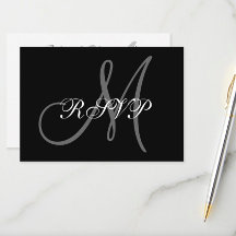 Elegante Hochzeitskarte mit Monogramm
