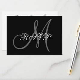 Elegante Hochzeitskarte mit Monogramm RSVP Karte