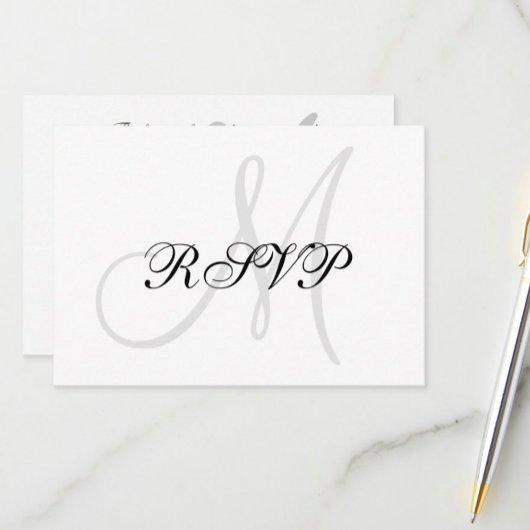 Elegante Hochzeitskarte mit Monogramm RSVP Karte