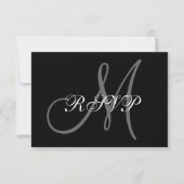 Elegante Hochzeitskarte mit Monogramm RSVP Karte (Vorderseite)