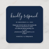 Elegante Hochzeitskarte mit QR-Code Quadratische Visitenkarte (Vorderseite)