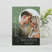 Elegante Hochzeitskarte Save the Date (Stehend Vorderseite)