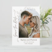 Elegante Hochzeitskarte Save the Date (Stehend Vorderseite)