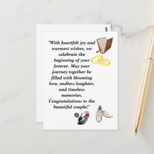 Elegante Hochzeitskarte – Schicke schwarze Absätze Postkarte