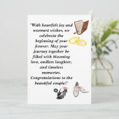 Elegante Hochzeitskarte - Schwarze Heelse mit rosa Einladung (Stehend Vorderseite)