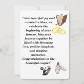 Elegante Hochzeitskarte - Schwarze Heelse mit rosa Einladung (Vorderseite)