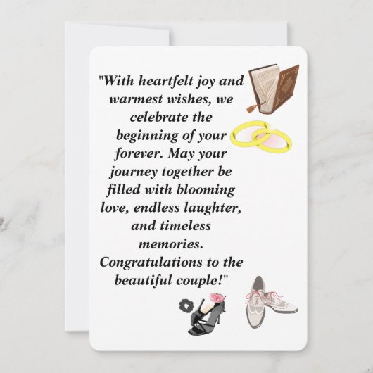 Elegante Hochzeitskarte - Schwarze Heelse mit rosa Einladung (Vorderseite)